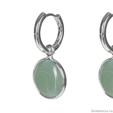Серьги Fiore Luna, GREEN AVENTURINE